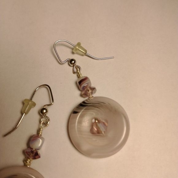 🎈3/$12 Handmade Button earrings! 💜 - Picture 4 of 4